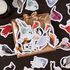 Vibrant watercolor bird stickers 46 piece boxed set with robins, bluebirds and botanical designs for journaling