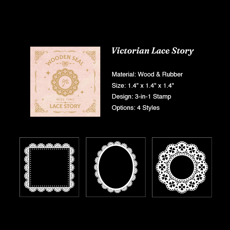 "Miss Time" Vintage 3-in-1 Nesting Wood Stamp