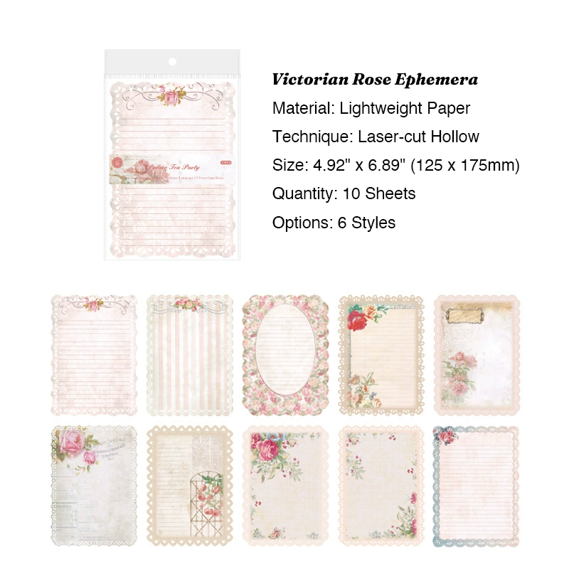 Victorian rose ephemera aesthetic floral journaling paper