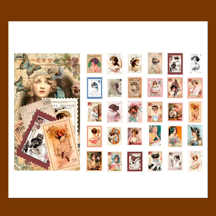 Retro Mail Vintage Stamp Sticker for Journaling