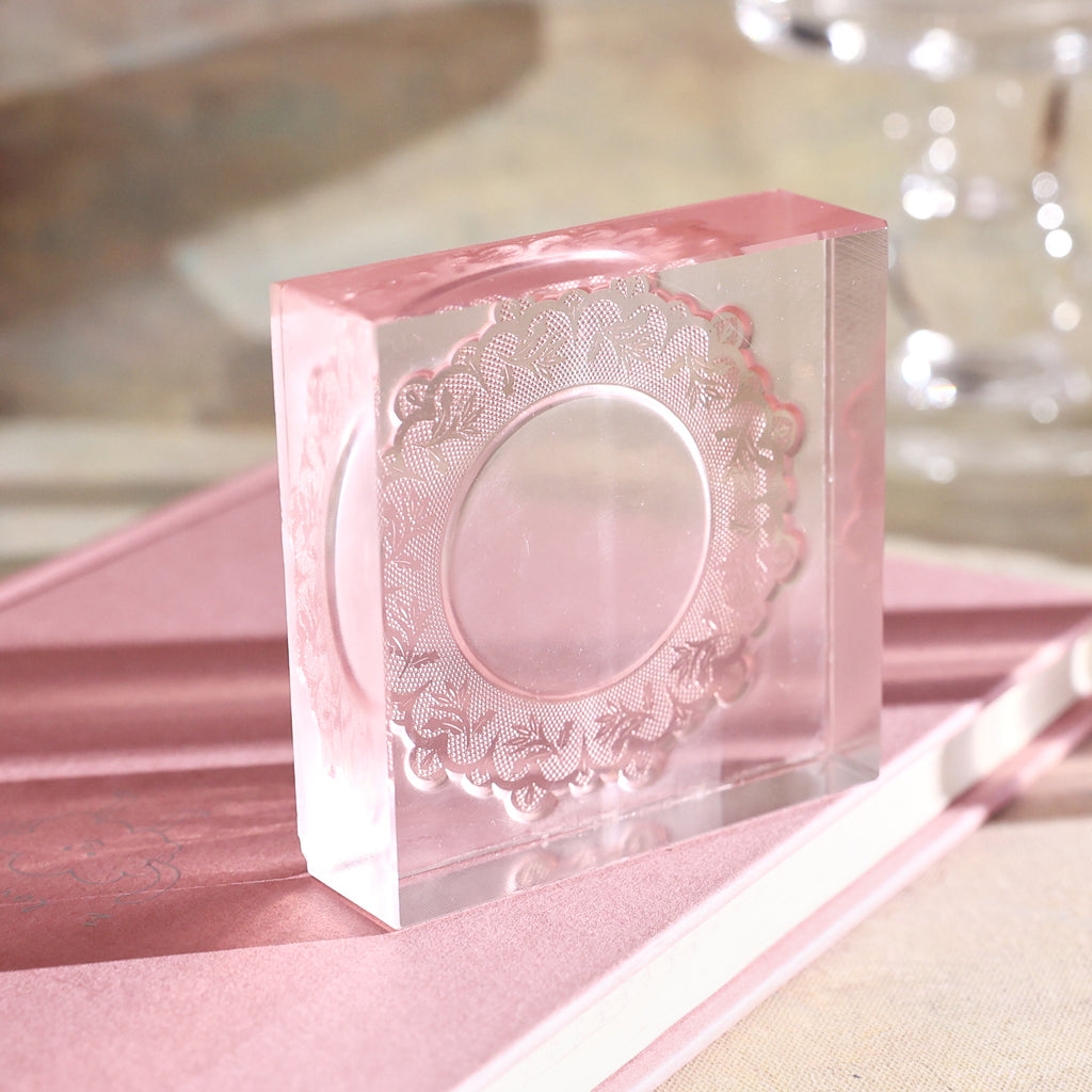 lace reverie acrylic stamp vine wreath floral circle wreath clear stamp vintage journal