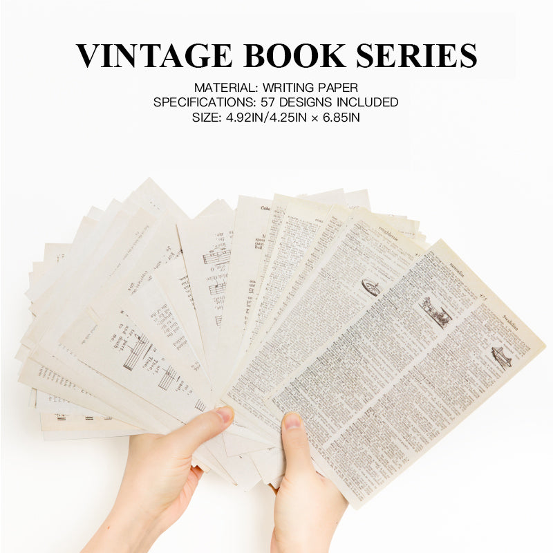 Vintage Book Series writing paper - no-bleed background paper for crafts