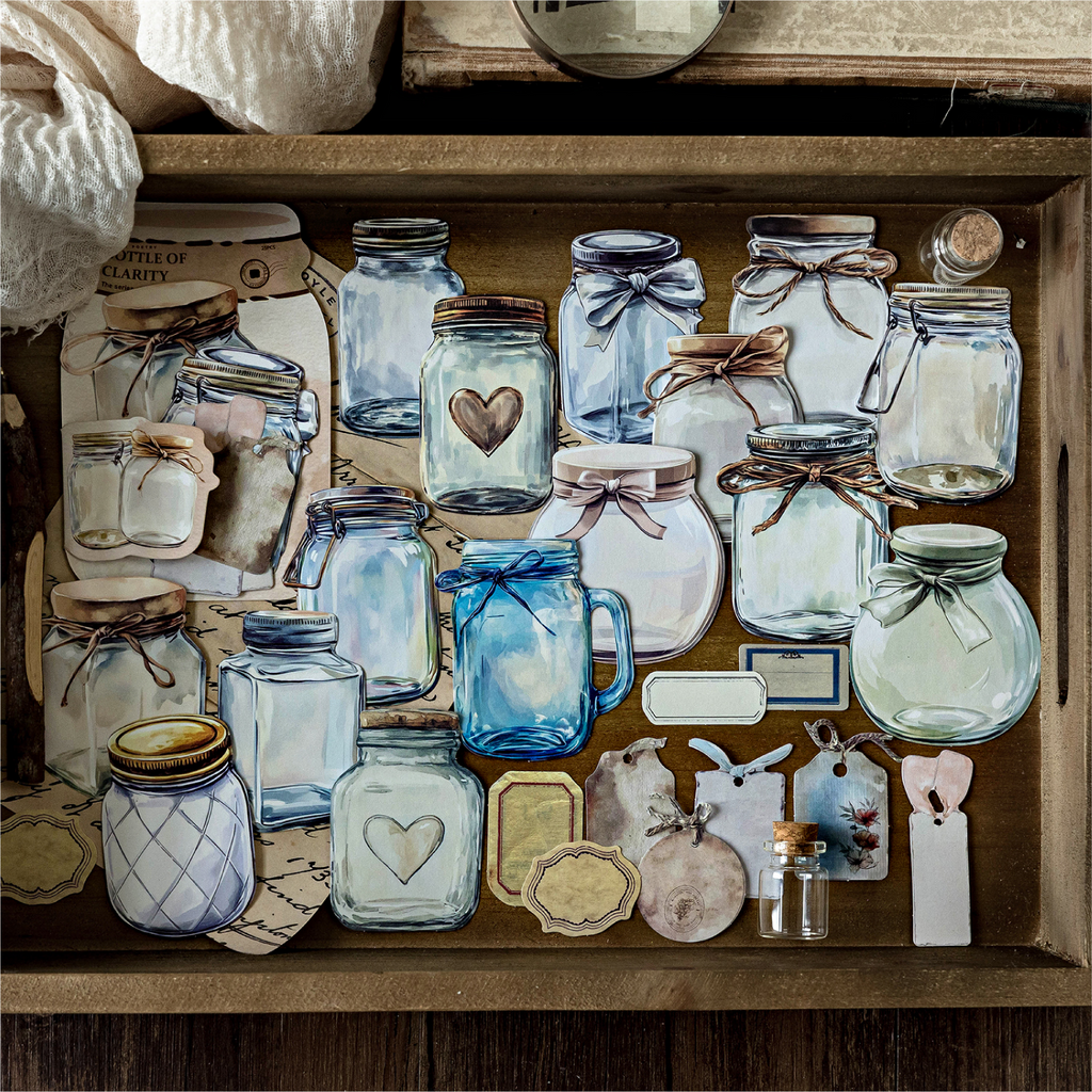 Vintage bottle label stickers - 25 pack with apothecary designs