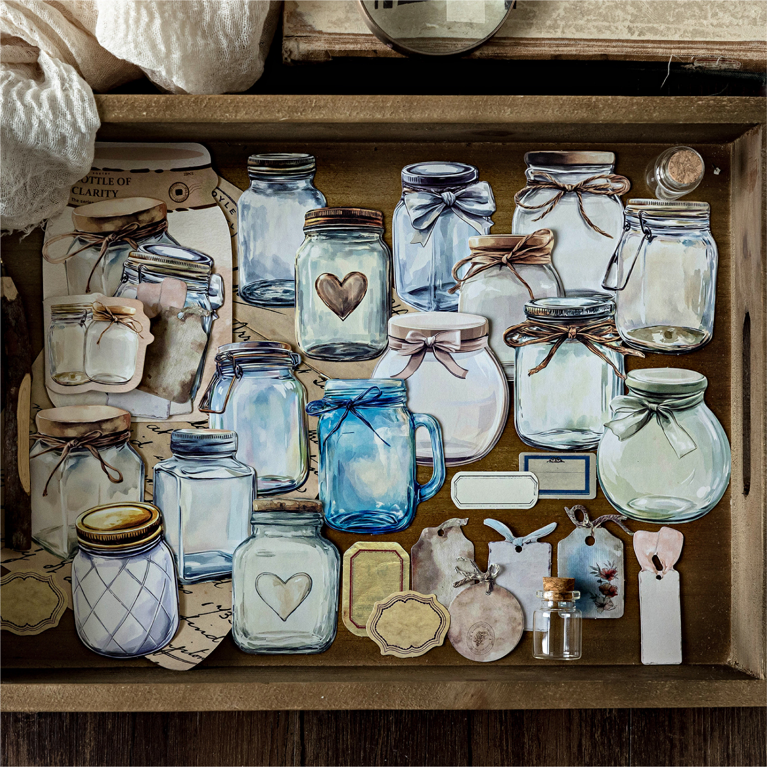 Vintage bottle label stickers - 25 pack with apothecary designs