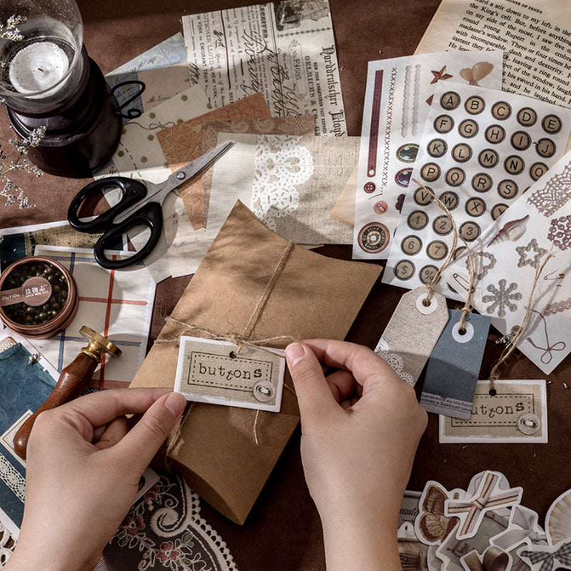 Mixed media paper with vintage room scenes - 160gsm premium quality