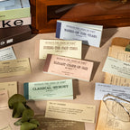 Vintage English ephemera labels sheet with 30 decorative stickers for journaling and scrapbooking