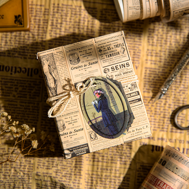 Library collection washi tape - vintage text and map designs