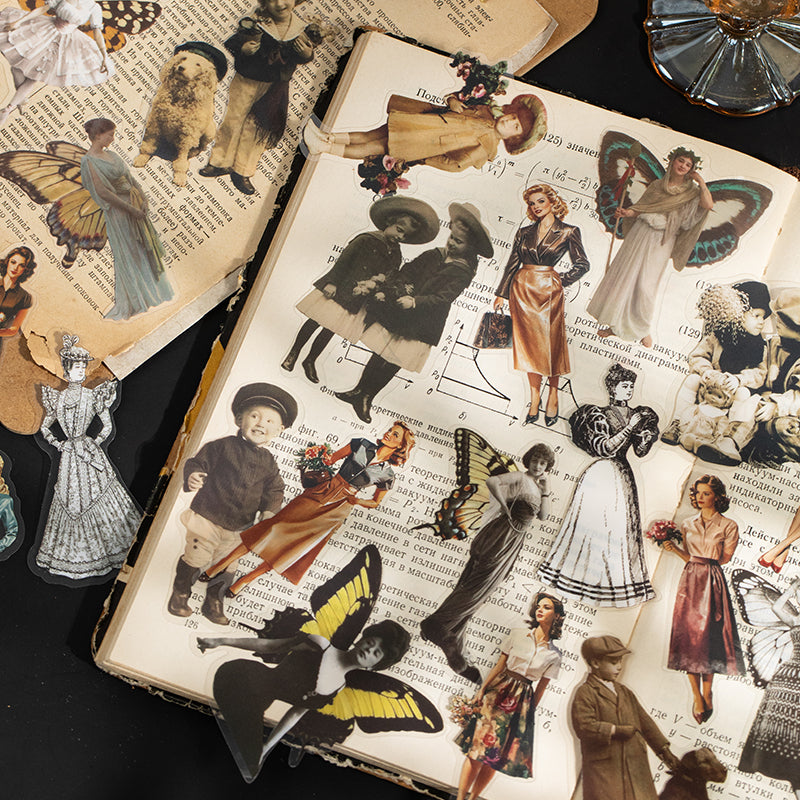 Vintage European Portrait Stickers - 30 PET Sheets