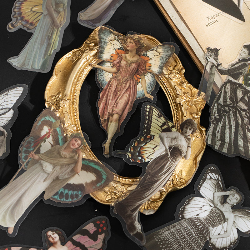 Vintage European Portrait Stickers - 30 PET Sheets