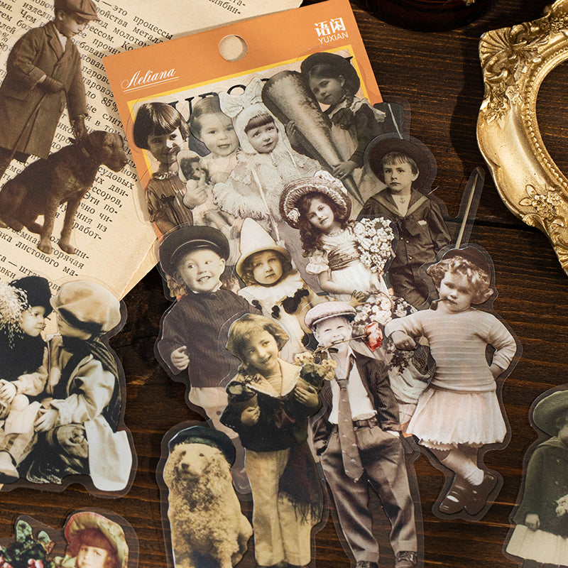 Vintage European Portrait Stickers - 30 PET Sheets