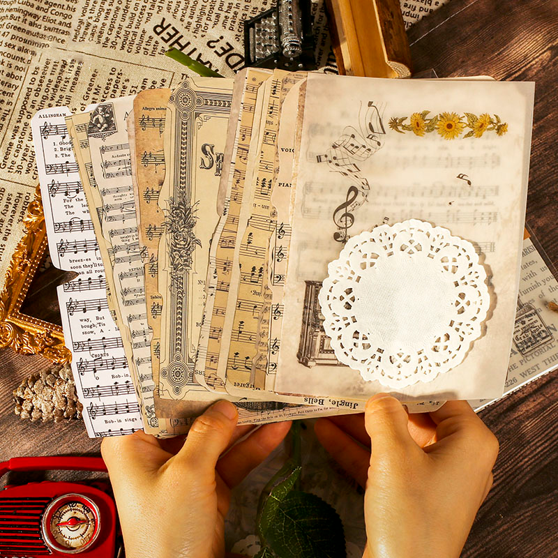 Vintage Keepsakes Background Paper Collection 26 Pieces - Ephemera Kit for Junk Journals