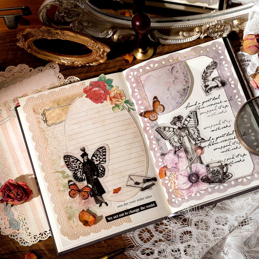 Assorted vintage lace paper sheets - 6 unique designs