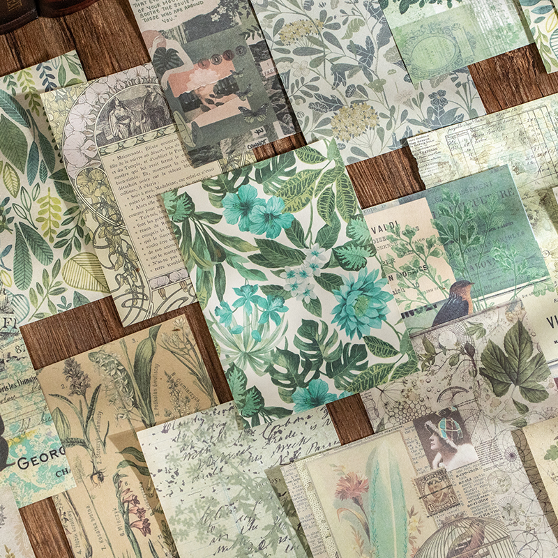 Assorted vintage background papers - lightweight for layering