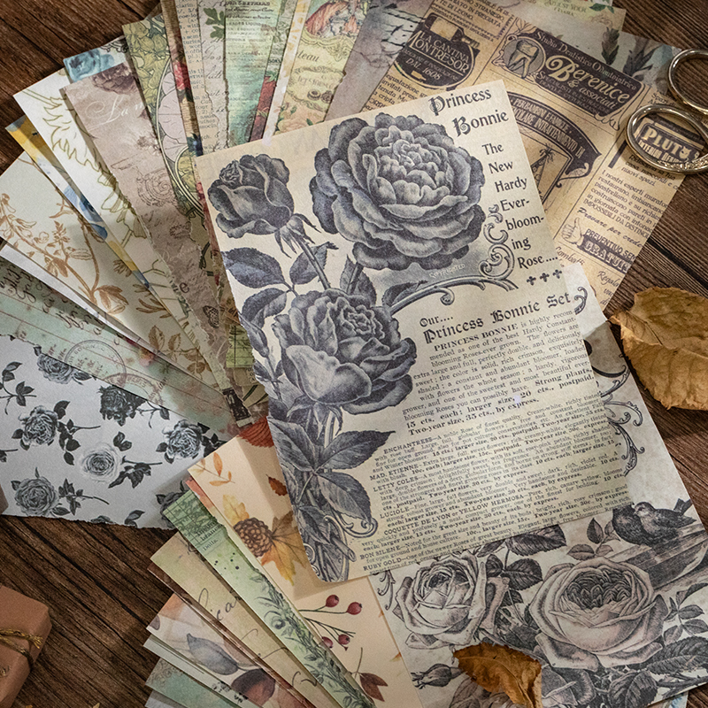 Vintage background paper collection - 60 sheets with distressed designs