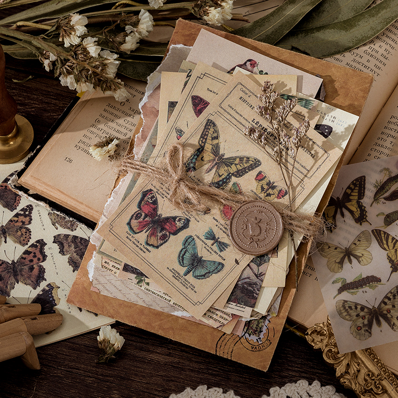 Mixed media sticker set with vellum, washi and paper stickers