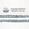 Vintage paper and red thread aesthetic sewing tape