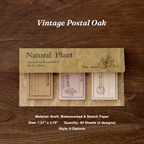 Retro oak leaf and postal stamp vintage memo pad