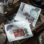 Vintage sketch stickers detail view - black and white retro designs