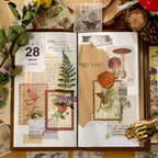 Vintage botanical stamp stickers - scrapbooking and DIY craft supplies