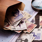 Cool-toned postal stamp sticker collection perfect for travel journals and scrapbooking