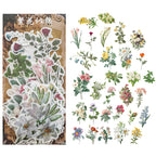 Vintage blooms and floral washi stickers for cottagecore junk journal
