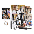 Vintage Cinema film strip ephemera kit with dark photo frames, vintage tickets, and retro movie stickers for journaling