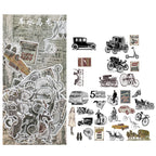 Vintage cityscapes and monochrome retro metropolis washi stickers