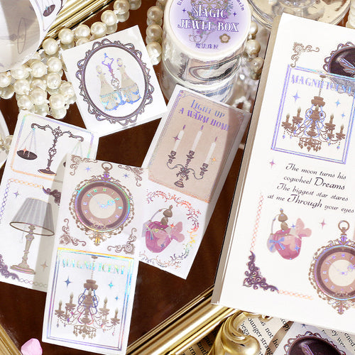 Vintage ephemera washi tape Ashby Castle collection with 4 designs featuring castle and antique letter motifs
