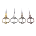 Plum blossom floral scissors standing in a row, four antique color options
