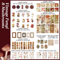 Vintage fungi and mushrooms botanical ephemera pack