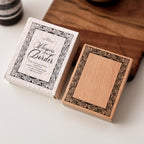 vintage garden wooden stamp dense floral border frame romantic journal stamp
