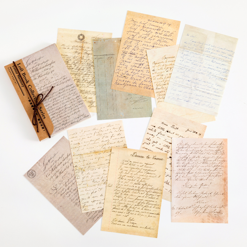 Vintage hand written letters correspondence paper for junk journal