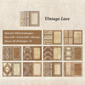 Vintage brown lace memo pad with retro frame borders and aged paper textures for planner decoration
