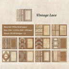 Vintage brown lace memo pad with retro frame borders and aged paper textures for planner decoration