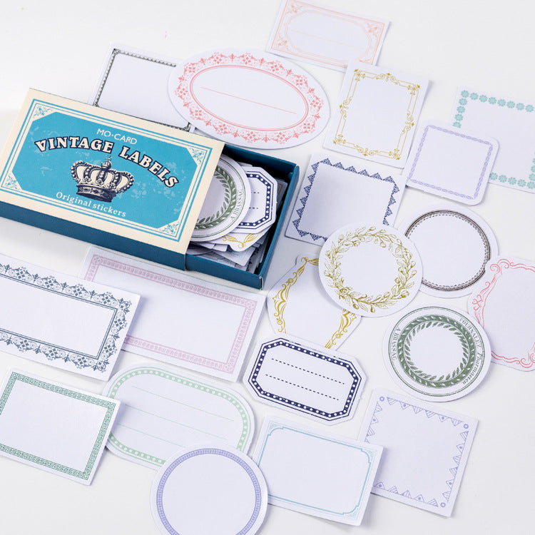Translucent message note label stickers in oval and rectangle frame shapes