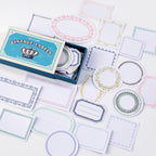 Translucent message note label stickers in oval and rectangle frame shapes