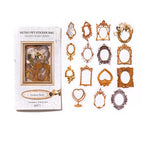 European border PET sticker pack with ornate gold frames, oval mirrors, and decorative edges in various antique finishes.