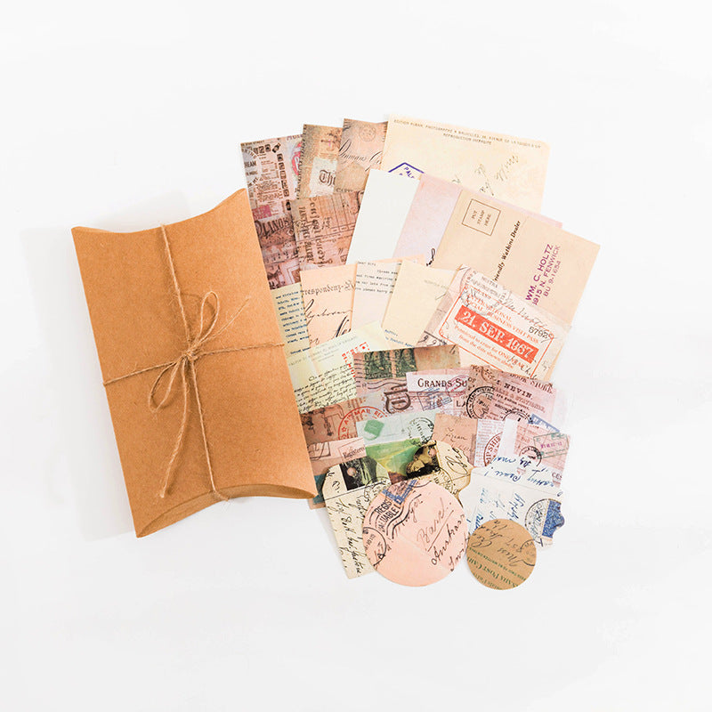Vintage postal stamps and old mail ephemera paper pack