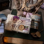 Display of vintage library stickers with classic English text for journaling and memory keeping