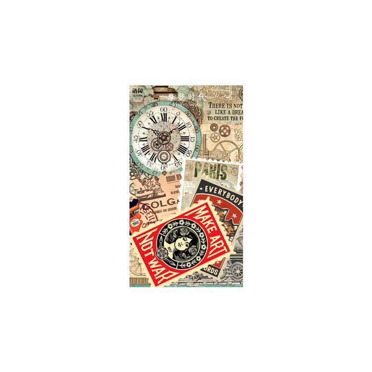 Steampunk clock and gear aesthetic stamp stickers