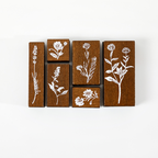 Vintage vines and leaves botanical flora wood stamp set