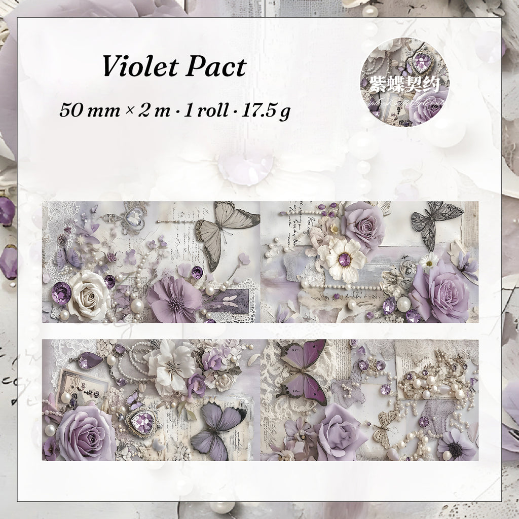 Violet Pact design — full pattern loop of violet butterfly scenes