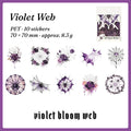 Violet Bloom Web stickers — purple floral spider webs, 10 pieces