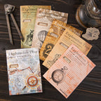 "Vintage ephemera sticker collection with mixed discovery themed decorative stickers for journaling"