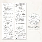 Wandering Notes washi tape with scattered handwritten diary entries doodles and vintage address labels