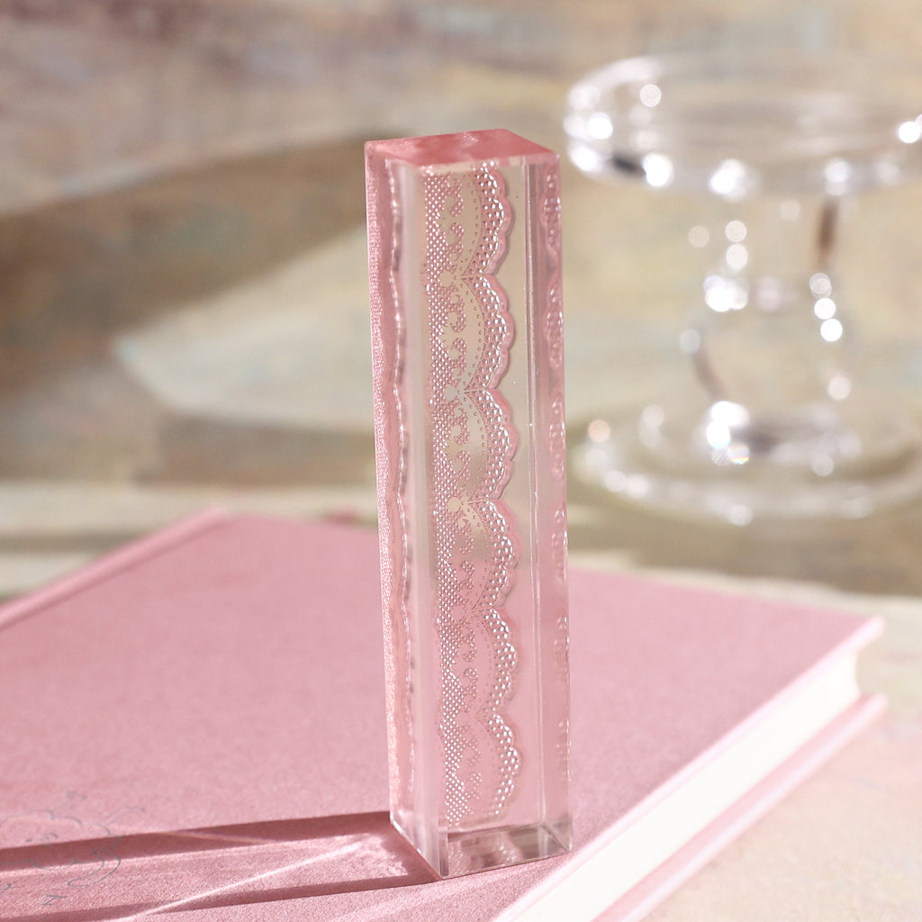 lace reverie acrylic stamp wavy lace scalloped border strip clear stamp
