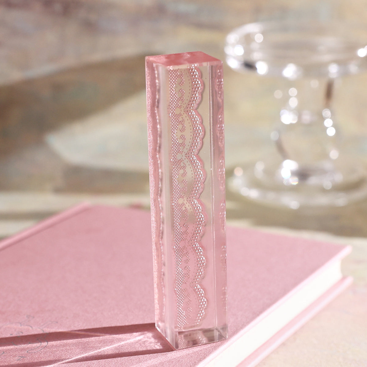lace reverie acrylic stamp wavy lace scalloped border strip clear stamp