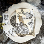  "Detailed view of lace pattern stickers with vintage aesthetic for DIY projects and gift wrapping"