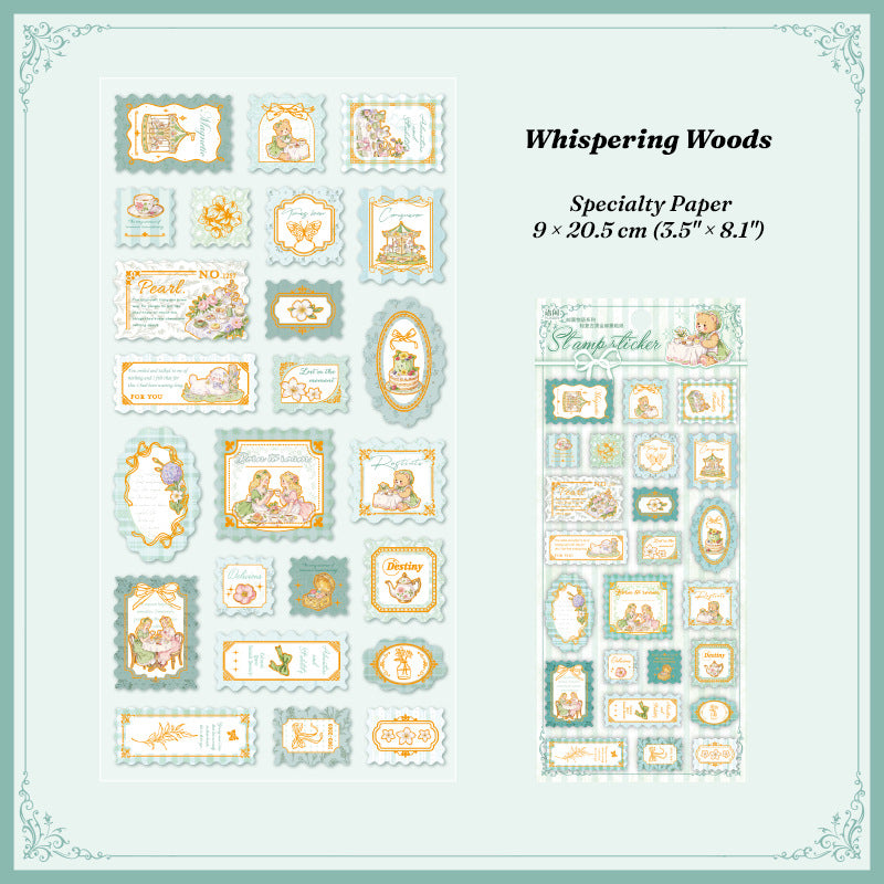 Stamp Story Gold Foil Stickers - Vintage Postage