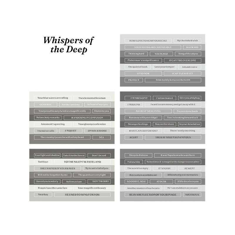 Whispers of the deep ocean aesthetic vintage quote stickers
